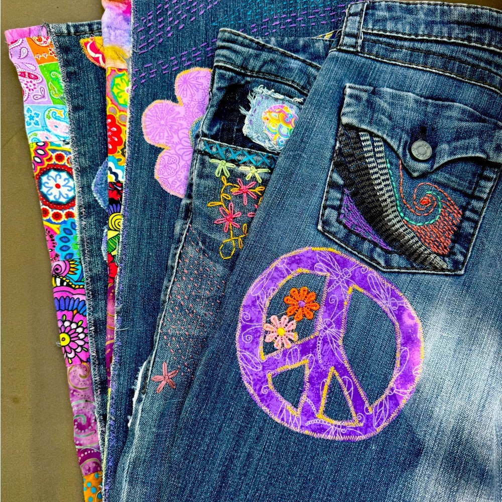 Patchwork Hippie Jeans Handmade